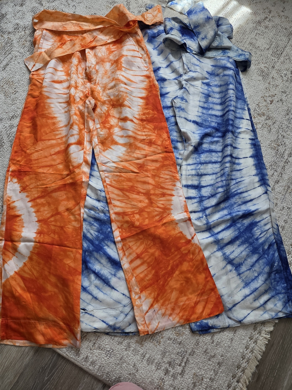 Tie-Dye Wide Leg Pants - Orange & Blue